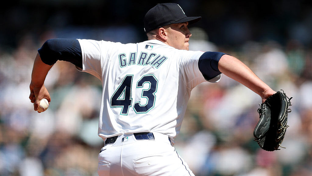 Brandyn Garcia #43 of the Arizona Diamondbacks...