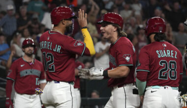 Arizona Diamondbacks center fielder Jake McCarthy (31)...