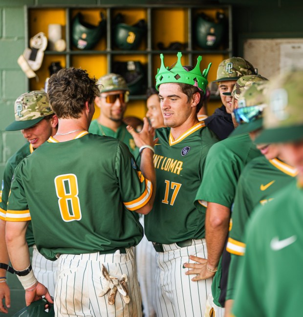 Jake Entrekin wears the crown as the NCAA West Region leader in nearly every major offensive category this season. (PLNU Athletics)