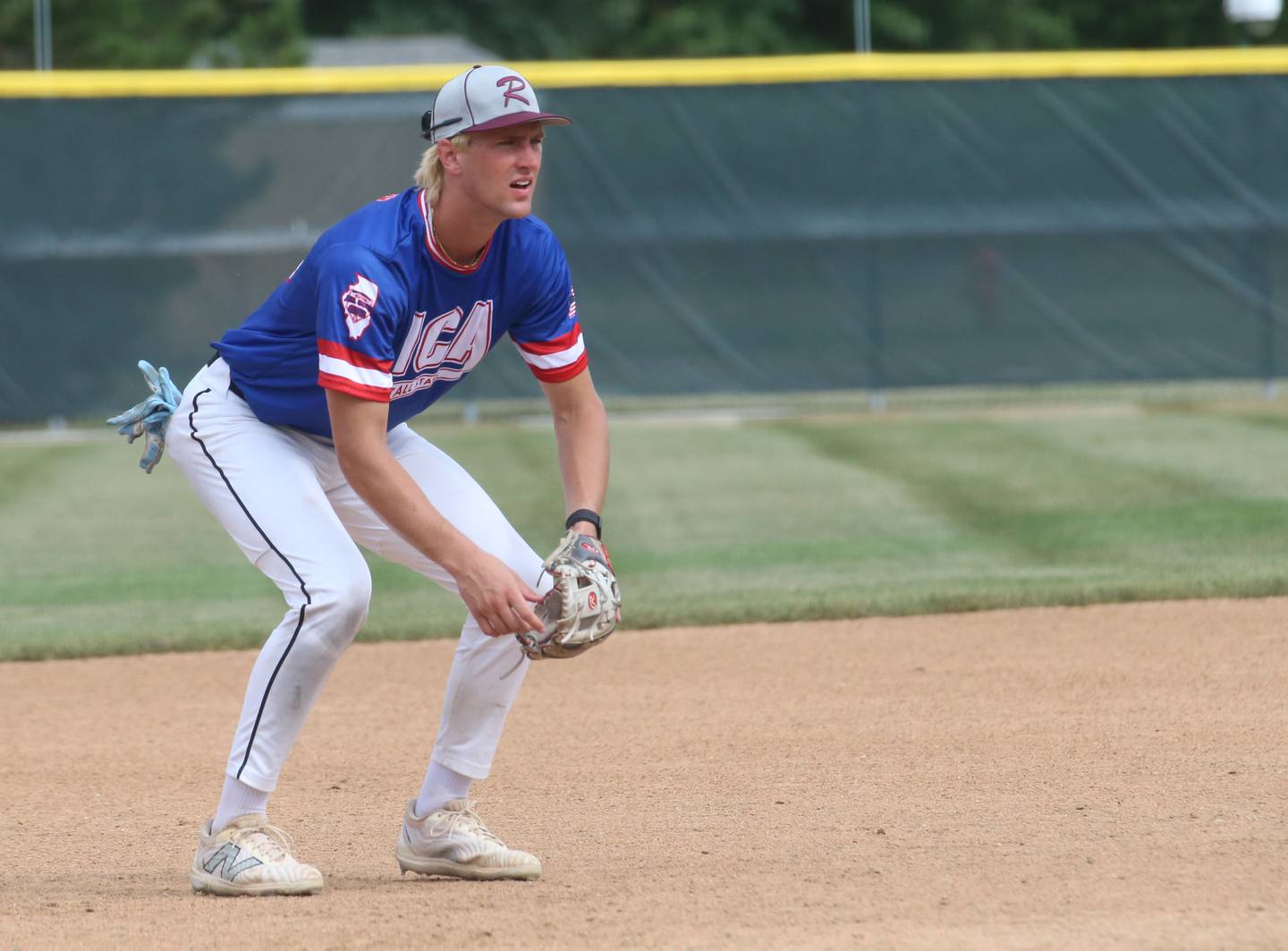 Morris's Jack Wheeler plays third base during the ICA Senior Baseball All Star Game on Monday, June 30, 2025 at Schweickert Stadium in Peru.