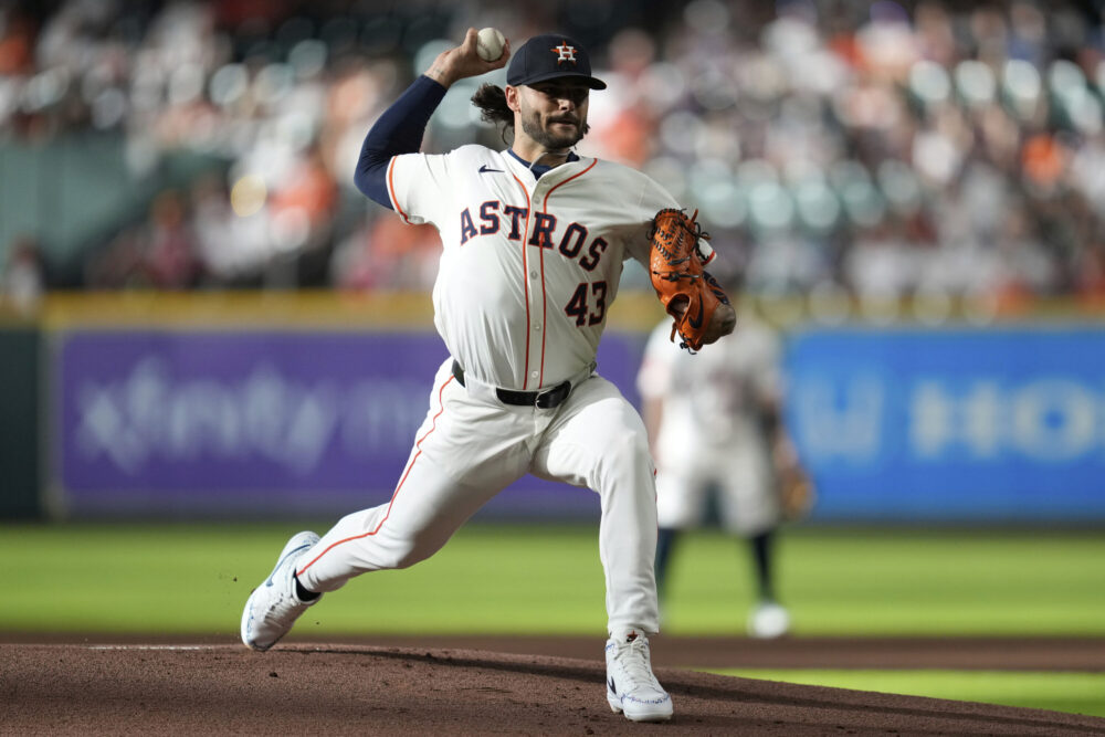 Lance McCullers, Jr. pitching for the Astros