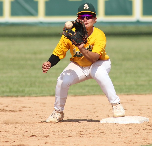 Jameson Parsons of Amherst takes a throw for the force...