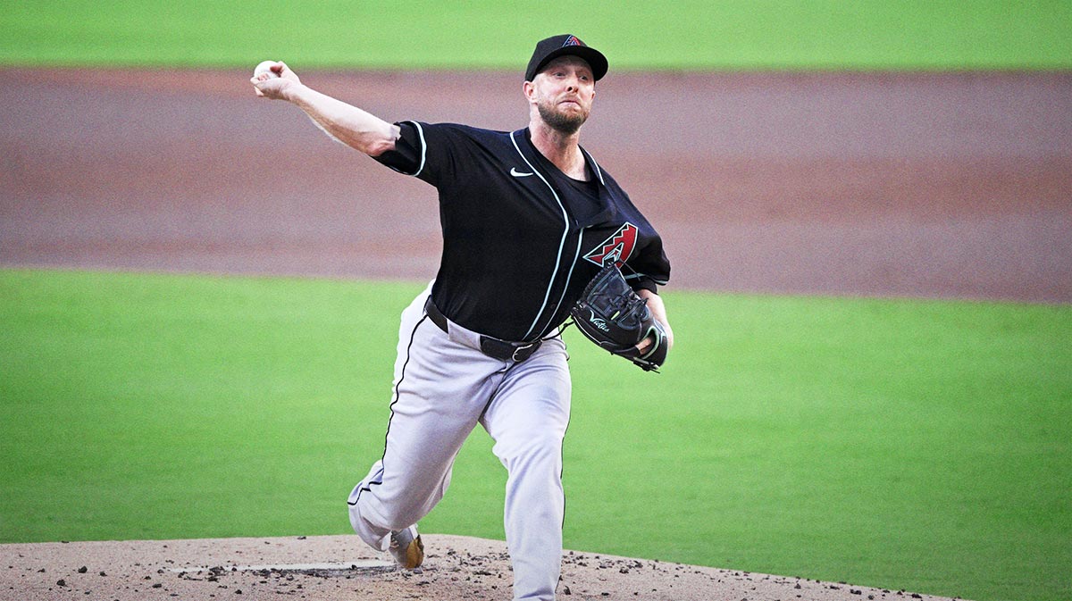 Arizona Diamondbacks starting pitcher Merrill Kelly (29) delivers during the first inning against the San Diego Padres at Petco Park.