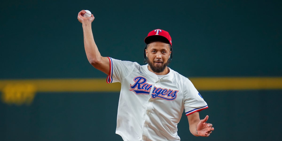 Pistons, former OSU point guard throws out first pitch for Rangers