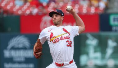 Steven Matz #32 of the St. Louis Cardinals delivers a pitch against the Atlanta Braves in the fourth inning at Busch Stadium on July 13, 2025 in St Louis, Missouri.