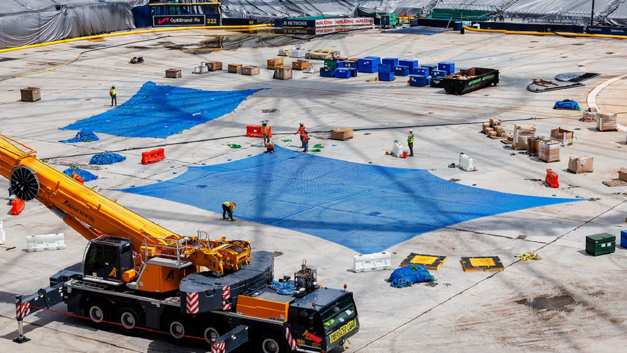 As the Tampa Bay Rays continue their season at Steinbrenner Field in Tampa this season, crews are ramping up speed on repairs at the Trop. (Photo Courtesy: City of St. Petersburg)