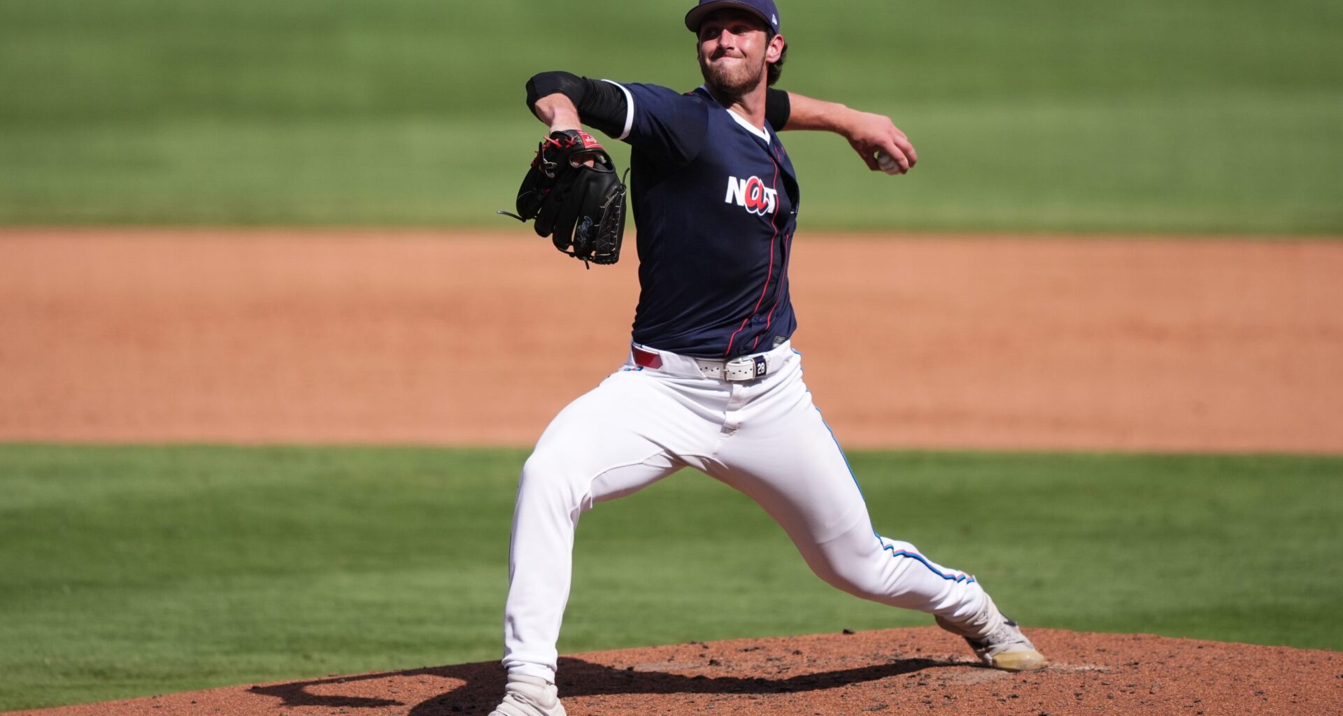 Thomas White #99 of the Miami Marlins delivers a pitch during the Futures Game at Truist Park on July 12, 2025 in Atlanta, Georgia. (Photo by Jasen Vinlove/Miami Marlins/Getty Images)