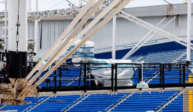 Repairs are underway at Tropicana Field, which was damaged in October by Hurricane Milton. (City of St. Petersburg)