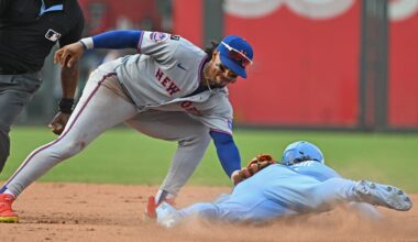 Royals frustrated after crucial overturn on Bobby Witt Jr.'s eighth inning stolen base vs. Mets: ‘It was a joke’ - SNY