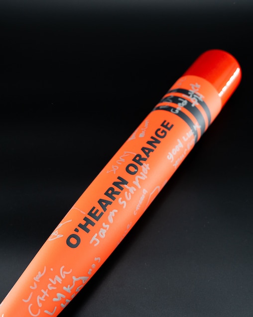 A close-up of the custom bat Ryan O'Hearn will use in the All-Star Game.