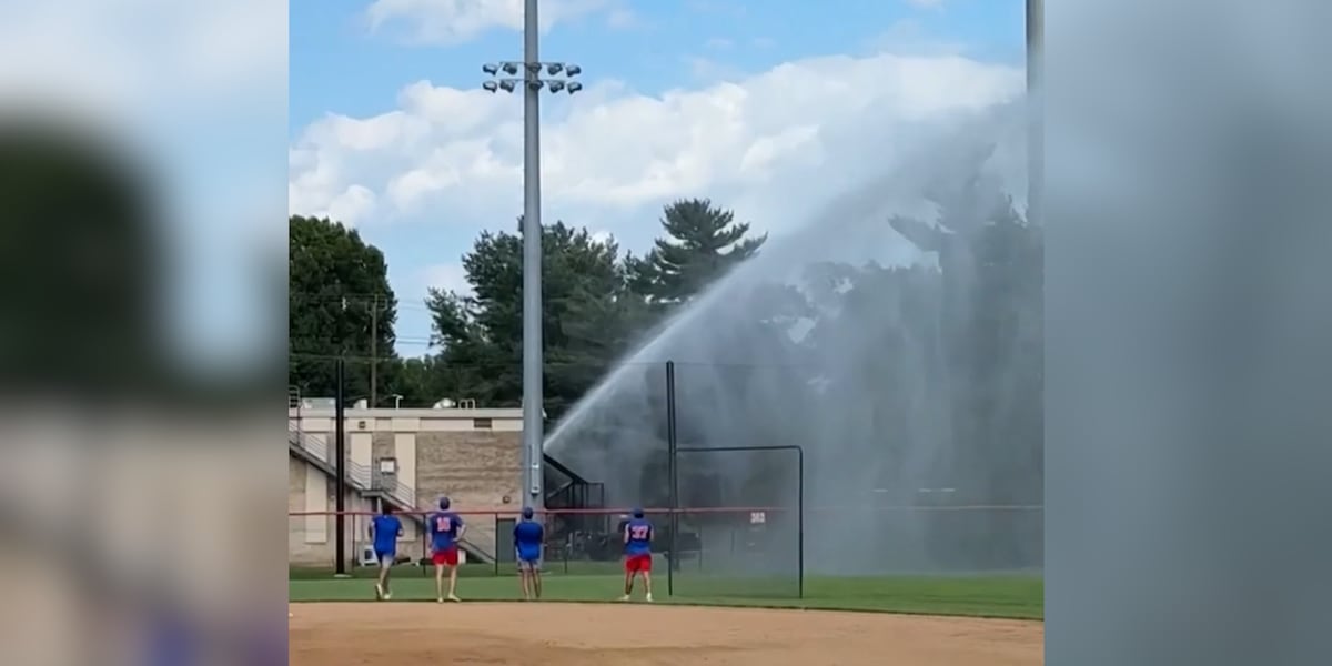 Firefighter allegedly floods baseball field with fire hose after ball hits his vehicle