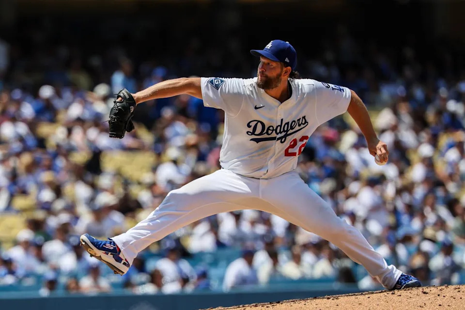 Dodgers pitcher Clayton Kershaw delivers in the fifth inning Sunday against the Brewers.