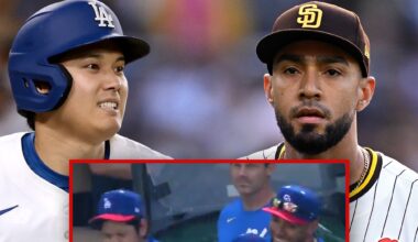 Shohei Ohtani Jokes With San Diego Padres Pitcher Over 100 MPH Hit-By-Pitch