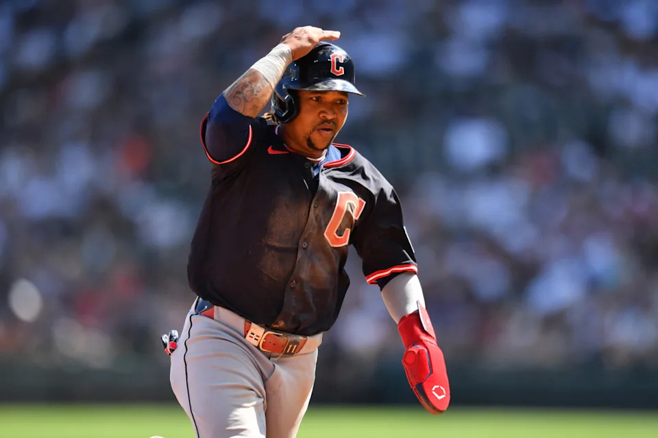 Cleveland Guardians third baseman Jose Ramirez (11) © Patrick Gorski-Imagn Images