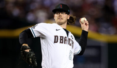 Diamondbacks reliever Andrew Saalfrank throws a pitch...
