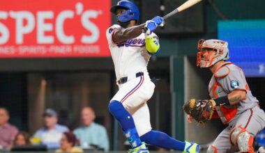 Adolis García drives in 4 runs as Rangers top Orioles 10-2