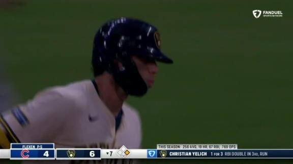 Brewers hit 3 HRs in 8-4 win over Cubs, take top spot in NL Central