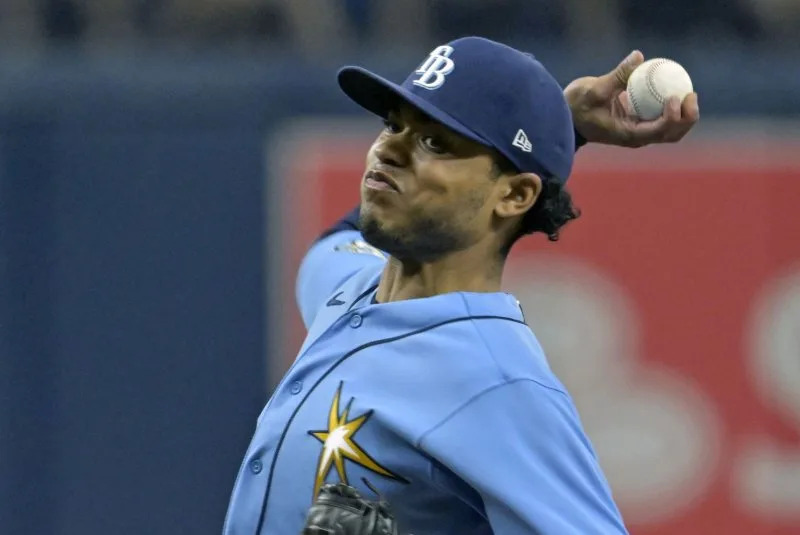 Tampa Bay Rays starter Taj Bradley logged a 4.35 ERA over 20 starts so far this season. File Photo by Steve Nesius/UPI