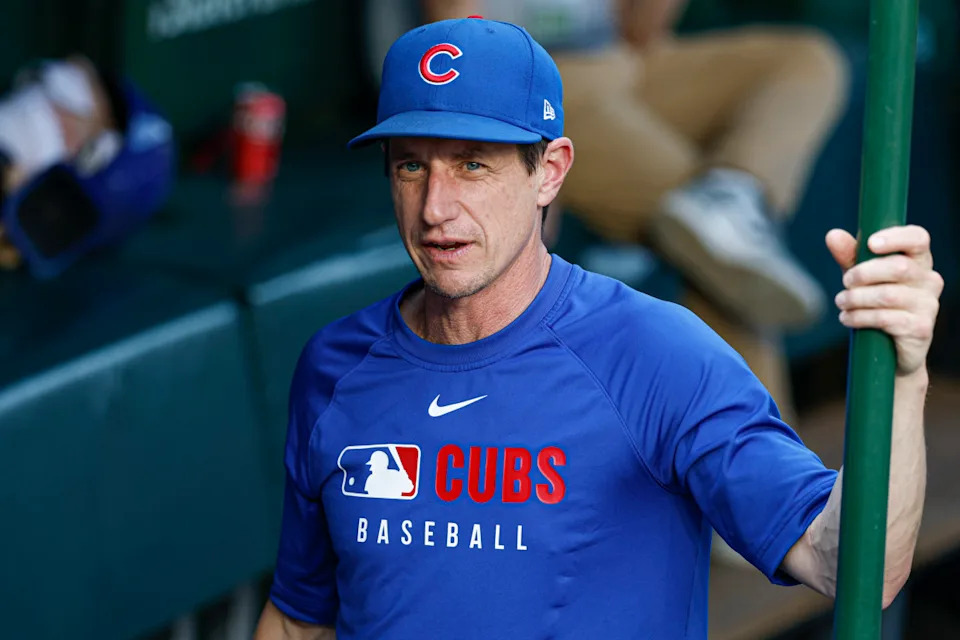 Chicago Cubs manager Craig Counsell (11) stands in the dugout before a baseball game against the Cleveland Guardians at Wrigley Field. Kamil Krzaczynski-Imagn ImagesKamil Krzaczynski-Imagn Images
