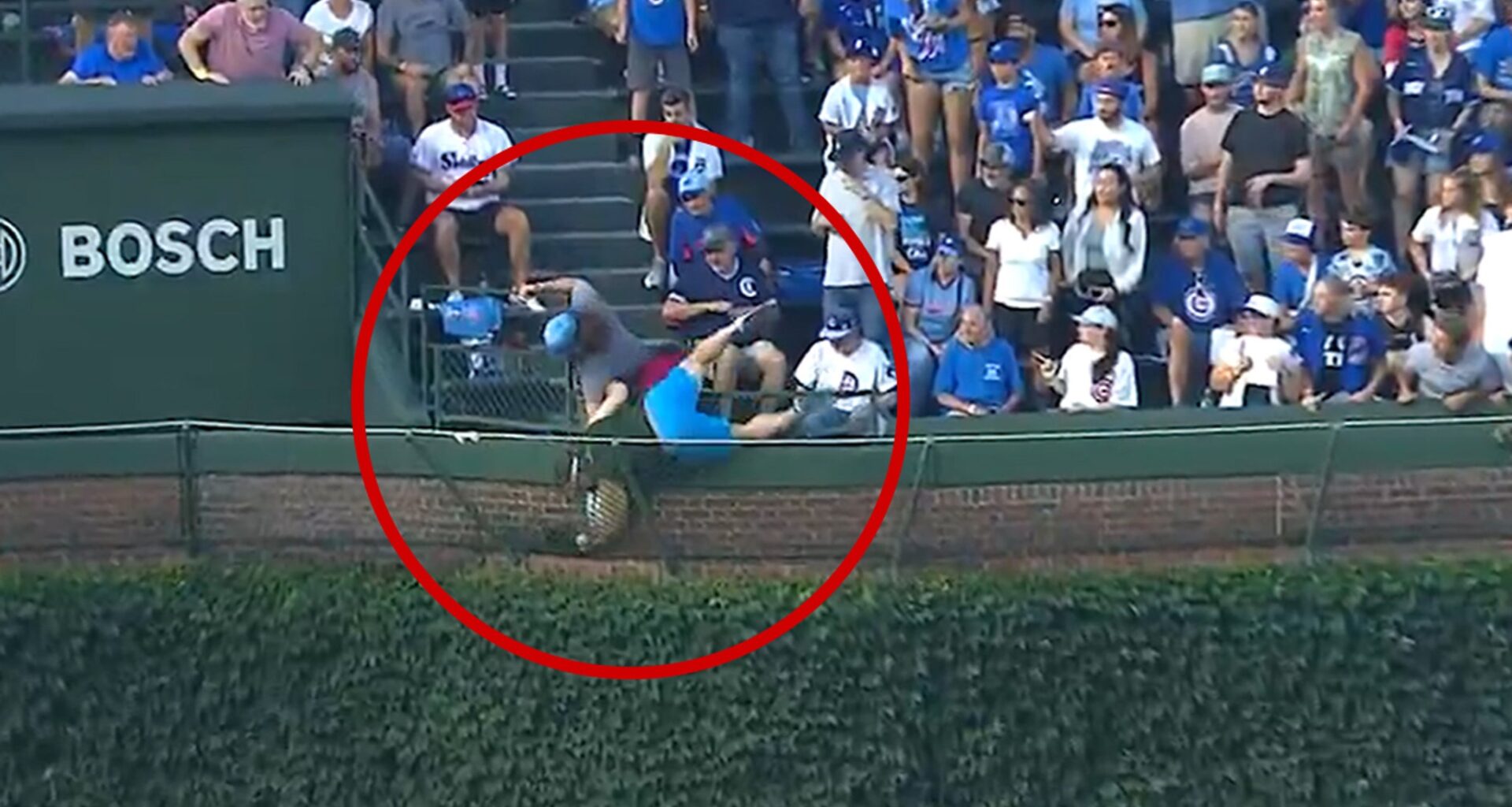 Cubs Fan Falls In Wrigley Field Basket In Hunt For Home Run Ball