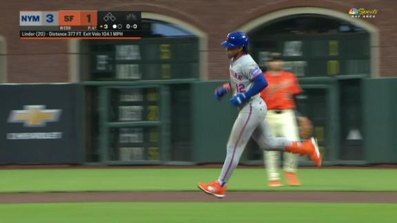 Francisco Lindor homers, leading Mets past Giants 8-1 for fifth straight win