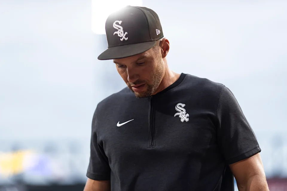 CHICAGO, ILLINOIS - AUGUST 09: Chicago White Sox Interim Manager Grady Sizemore walks towards the dugout before a game against the Chicago Cubs at Guaranteed Rate Field on August 09, 2024 in Chicago, Illinois. (Photo by Griffin Quinn/Getty Images)