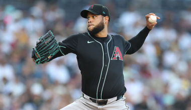 Eduardo Rodriguez during the Diamondbacks' loss to the Padres....