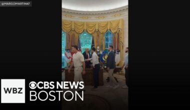 Boston Red Sox players visit President Trump in the Oval Office