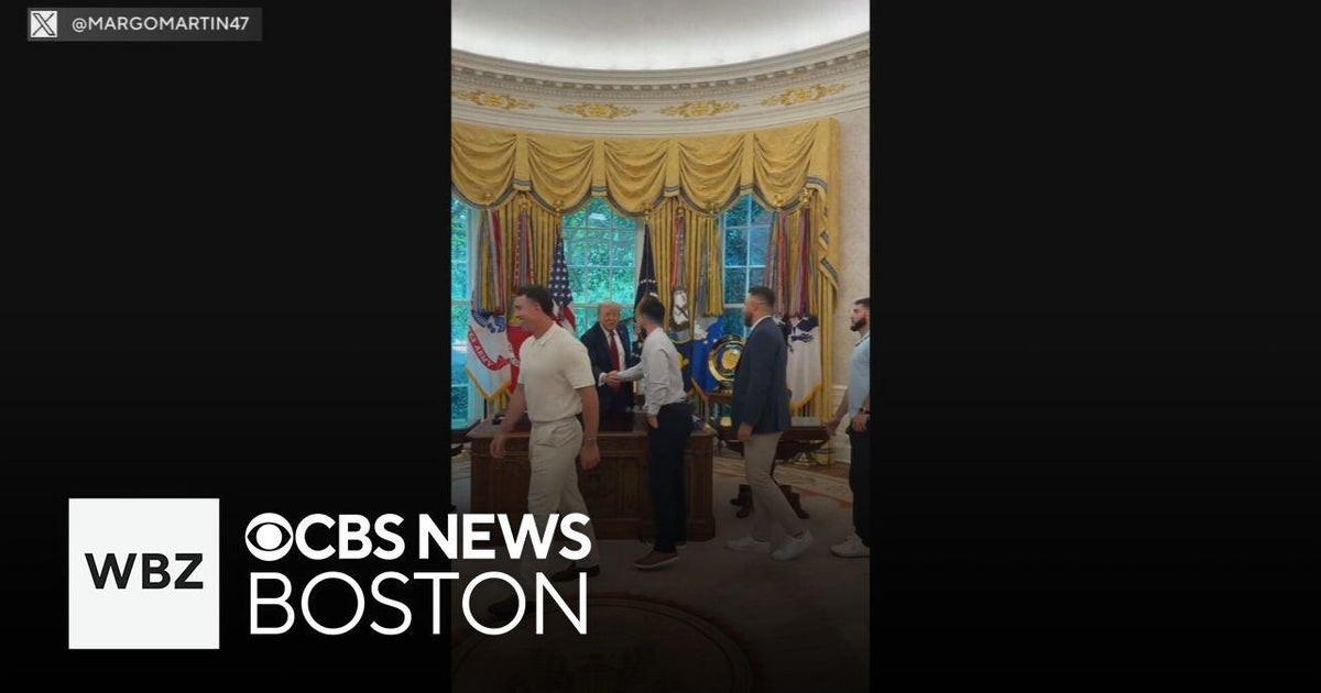 Boston Red Sox players visit President Trump in the Oval Office
