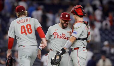 Schwarber, Realmuto power Phillies to 12-5 win, dropping Yankees 5 1/2 games back of Blue Jays