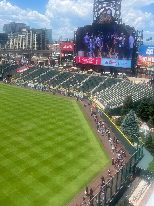 A pregame military parade honored past and present members of the armed forces before the Rockies played the Chicago White Sox on July 6.