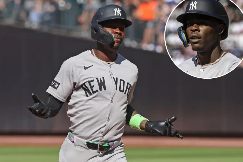 Yankees' Jazz Chisholm out of Subway Series lineup with shoulder issue