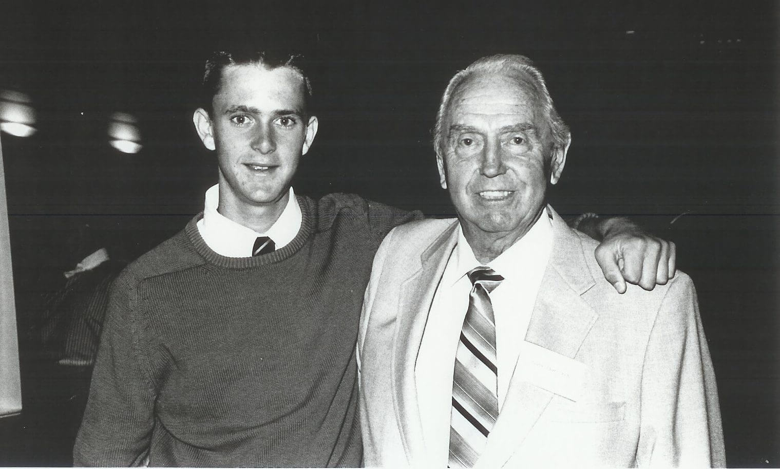 Babe Dahlgren with his grandson, Matt, pictured in San Francisco in 1986. (Courtesy: Dahlgren family)