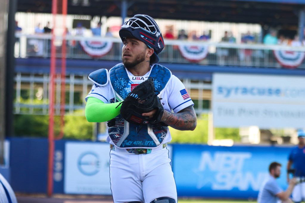 Francisco Alvarez playing for Triple-A Syracuse.