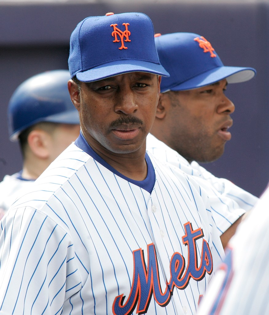 Willie Randolph, Mets manager, in the dugout.