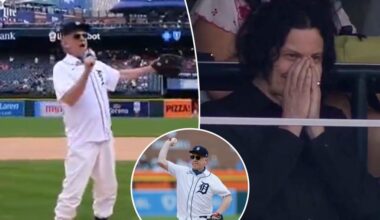 John C. Reilly sings 'Happy birthday' to Jack White at Tigers game