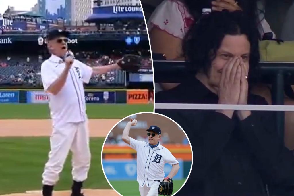 John C. Reilly sings 'Happy birthday' to Jack White at Tigers game