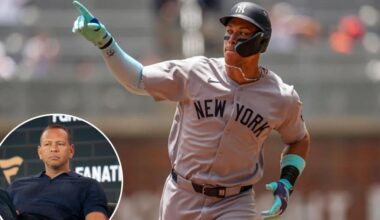 Aaron Judge ties Alex Rodriguez on Yankees' all-time home run list