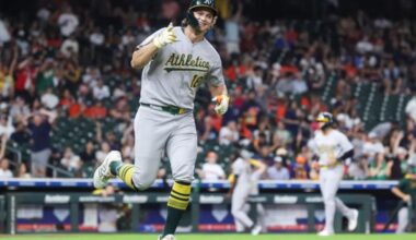 A's Nick Kurtz ties MLB record with four-homer game