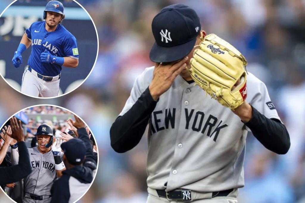 Yankees fall into first-place tie with Blue Jays as furious rally falls short