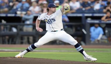 Tampa Bay Rays' Ryan Pepiot pitches to the Baltimore Orioles during the first inning of a baseball game Monday, June 16, 2025, in Tampa, Fla. (AP Photo/Chris O'Meara)