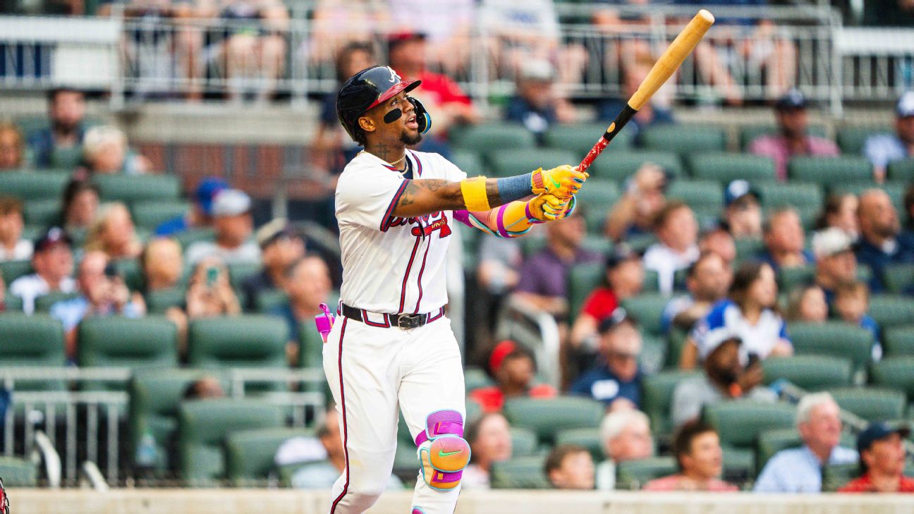 Braves' Acuna (back) out of lineup; A's SS Wilson exits after HBP