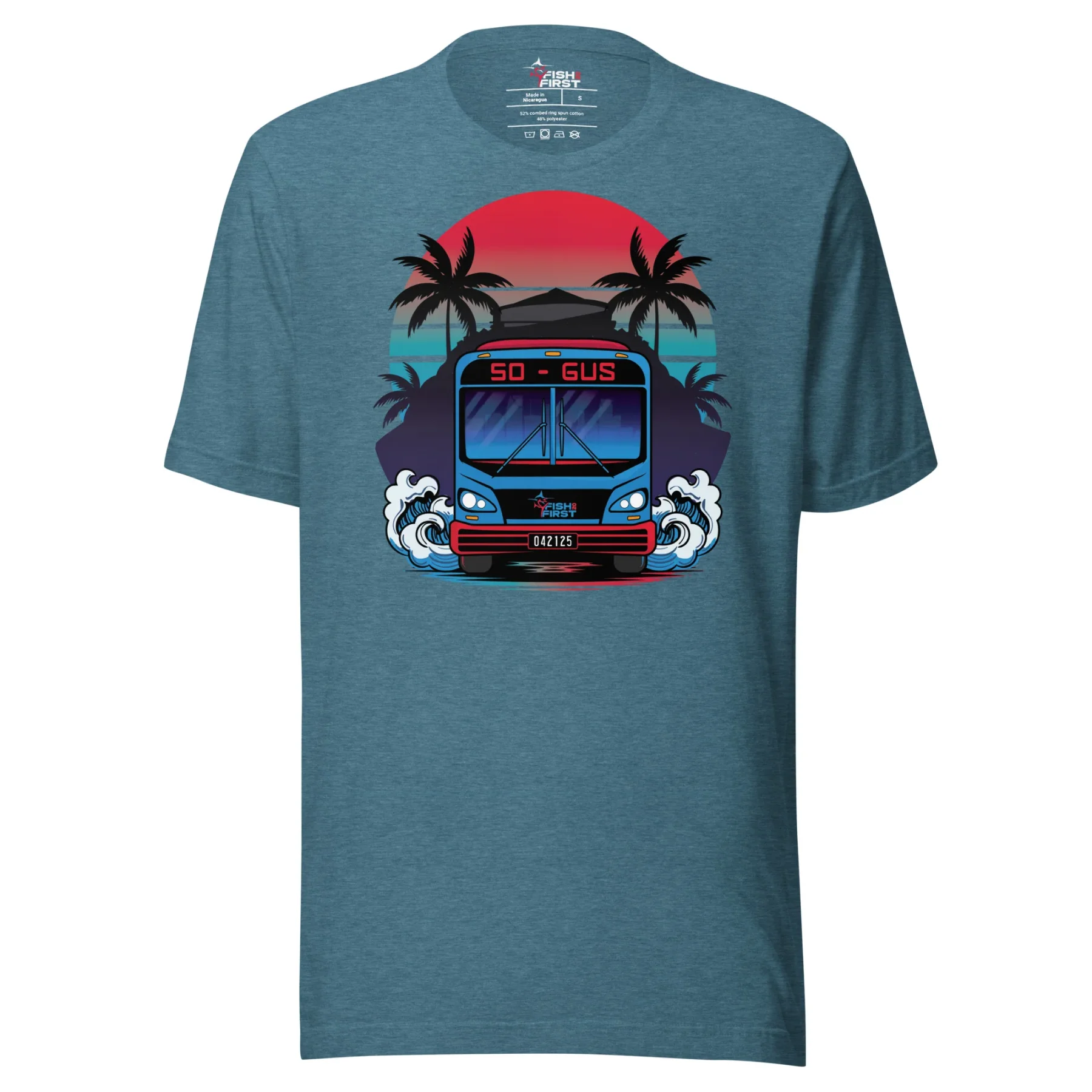 Gus Bus t-shirt in teal