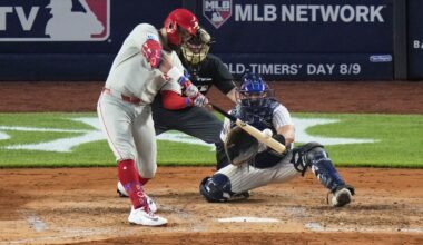 Schwarber, Realmuto power Phillies to 12-5 win, dropping Yankees 5 1/2 games back of Blue Jays