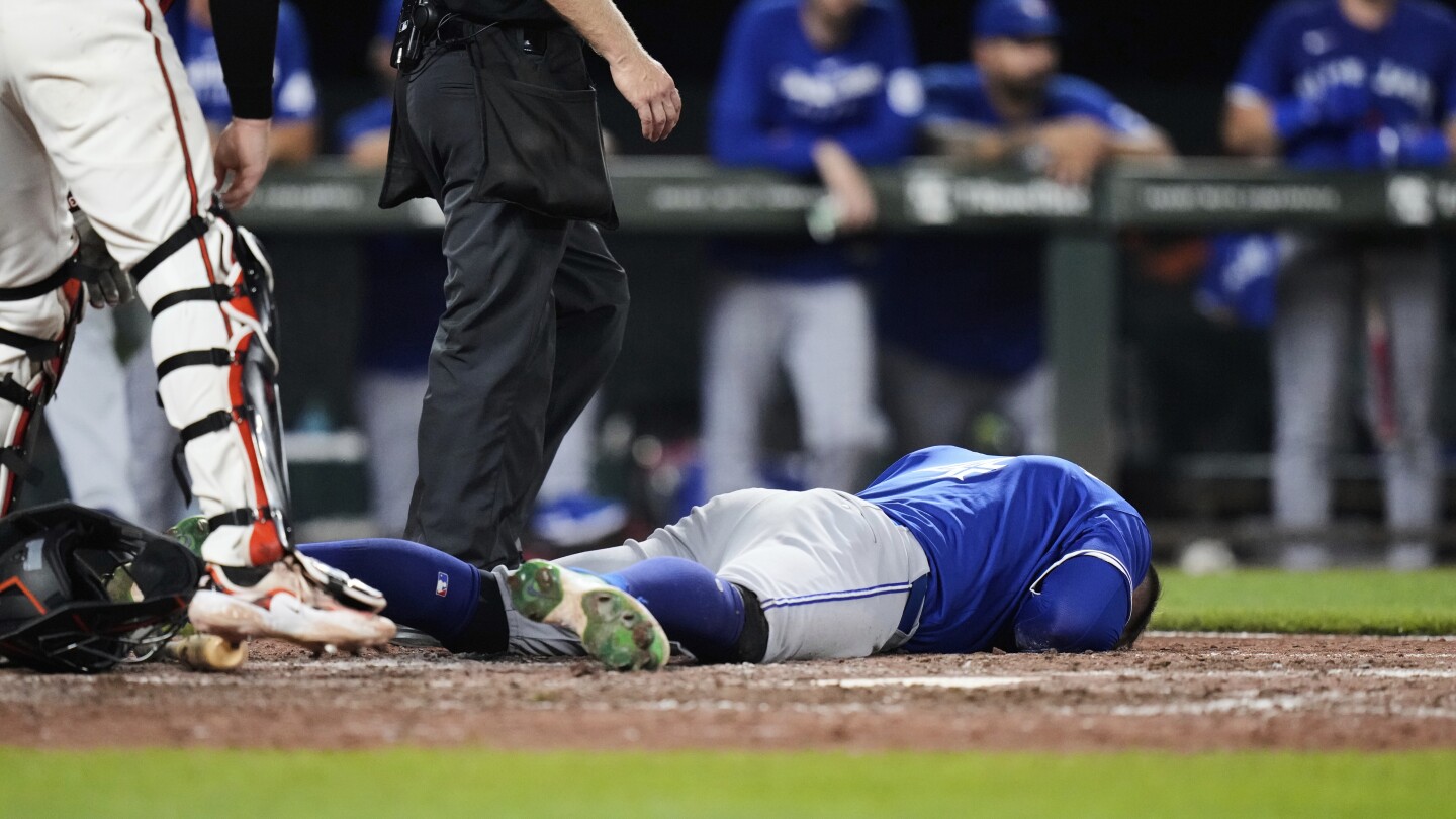 Toronto's George Springer hit in head by 96 mph fastball at Baltimore
