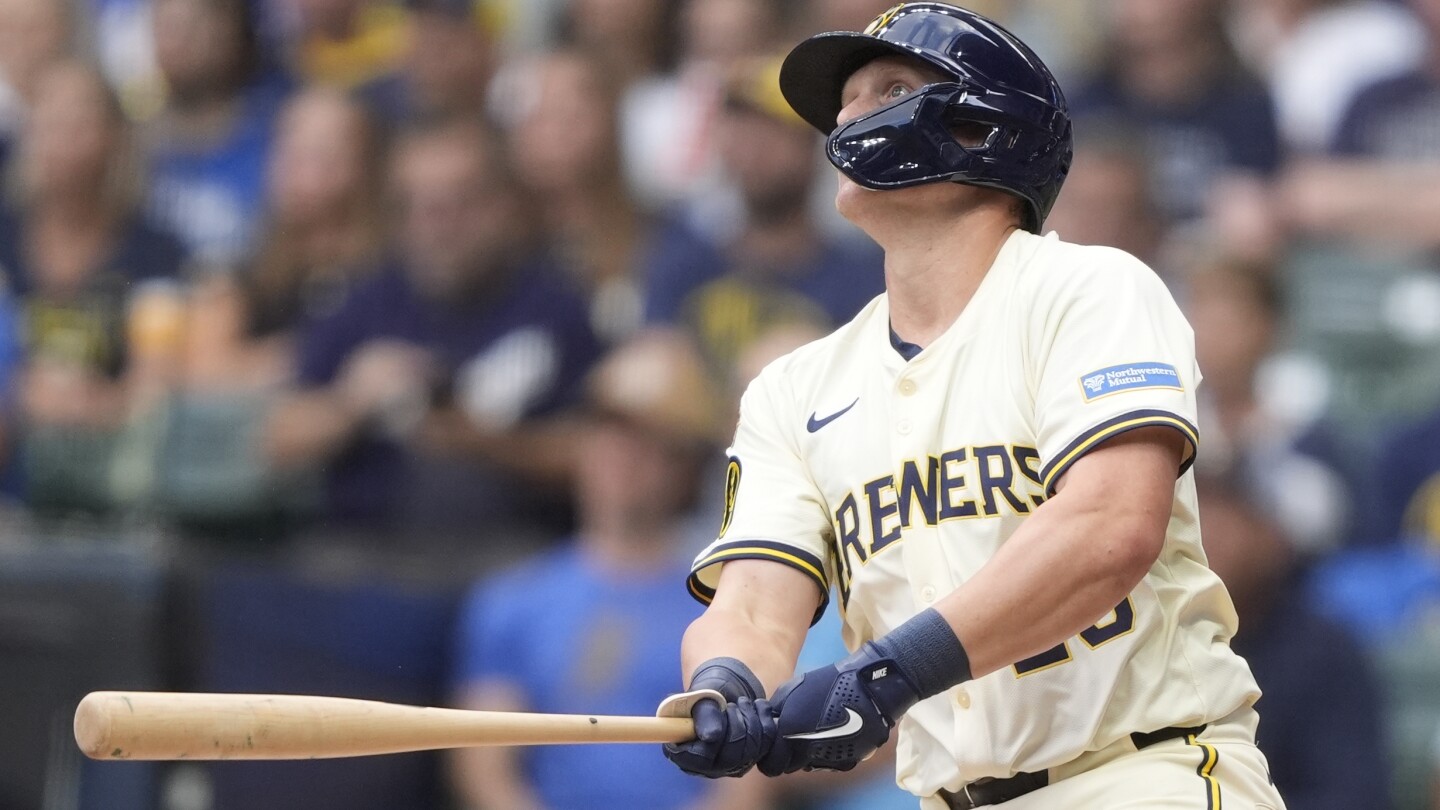 Andrew Vaughn homers in 1st at-bat with Brewers after Rhys Hoskins goes on injured list