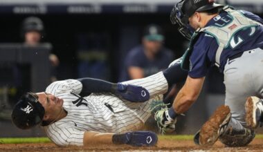 Yankees rally past Mariners 6-5 in 10 innings after going hitless against Bryan Woo until the 8th