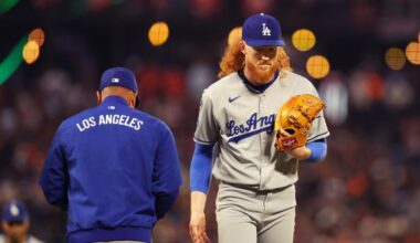 Dustin May struggles as Dodgers fall to Giants for 7th straight loss