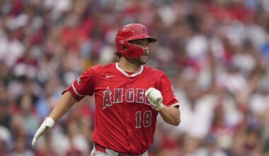 Angels first baseman Nolan Schanuel hit by pitch, leaves game