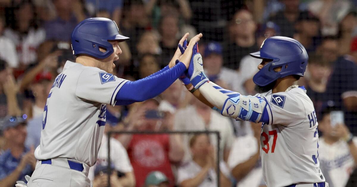 Dodgers showcase their revived offense in win over Boston Red Sox